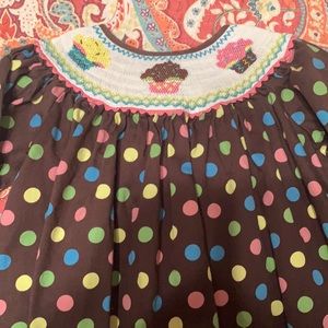 4t long sleeve cupcake smocked dress